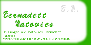 bernadett matovics business card